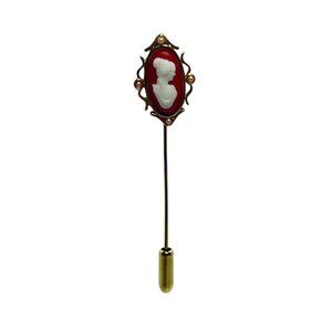 Vintage Avon Gold Tone Cameo & Faux Pearl Stick Pin (2158-1-2)